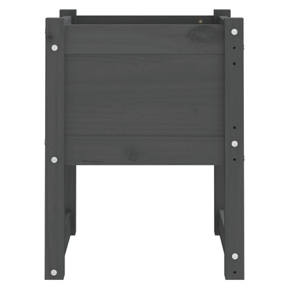 Jardinera De Madera Maciza De Pino Gris 40x40x52,5 Cm_3