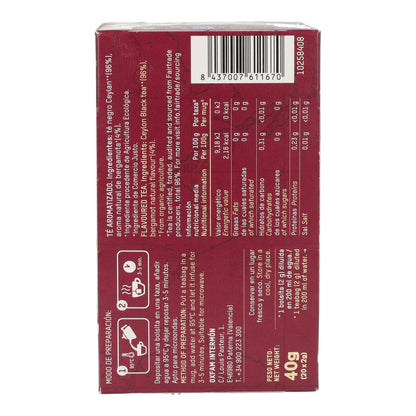 Té negro earl grey Comercio Justo bio  Tierra Madre Oxfam Intermón 40 g