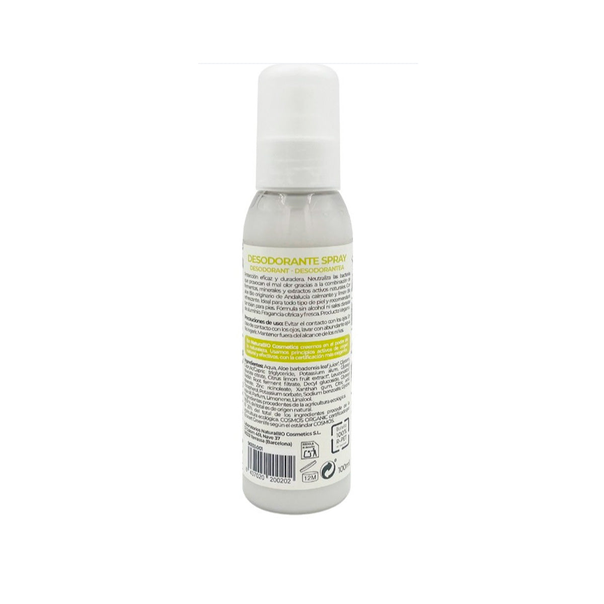 Desodorante spray frescor natural 100 ml NaturaBIO