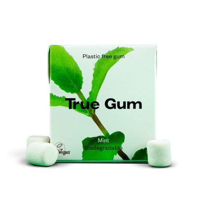Pack 24x Chicle sin plástico de Menta fresca True Gum 21g