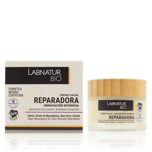 Crema Facial Reparadora Labnatur Bio 50 ml | Macadamia, Pepita de Uva y Karité | Piel Seca | Vegano_0