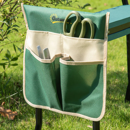 Outsunny Banco Plegable Para Jardinería 2 En 1 Ajustable 58x28x49cm_4