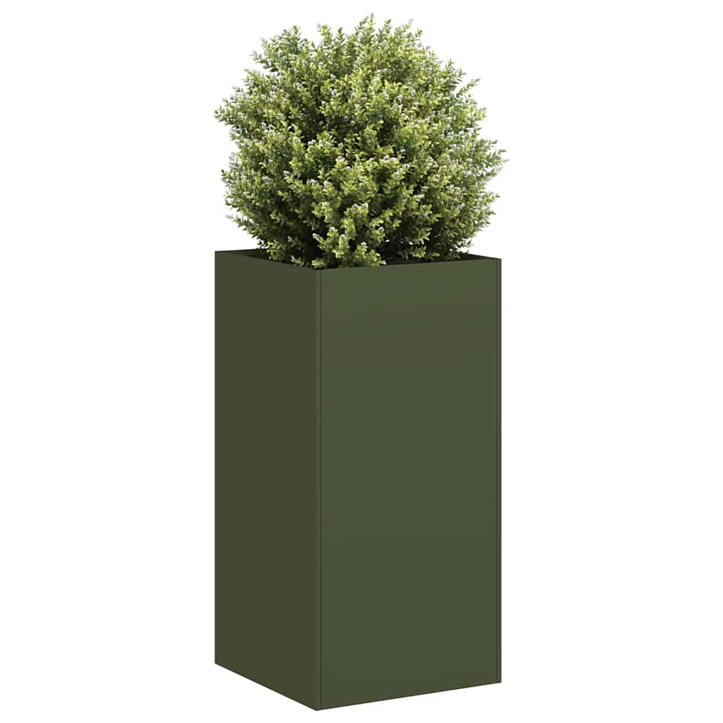 Jardinera De Acero Laminado En Frío Verde Oliva 40x40x80 Cm_1