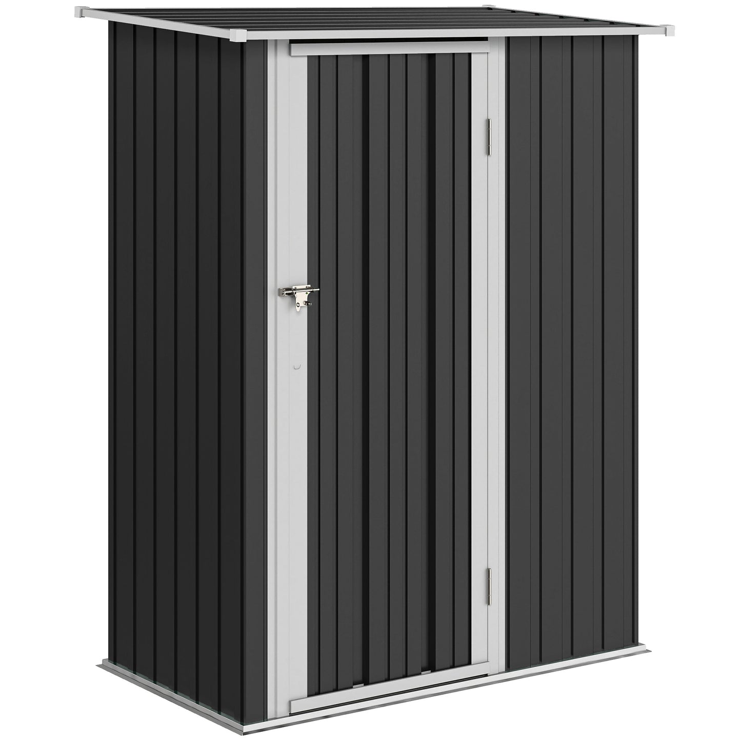 Outsunny Caseta De Jardín 1,07m² 142x86x189cm Metálico Con Puerta Gris_0