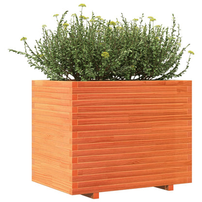 Jardinera Madera Maciza De Pino Marrón Cera 90x60x72,5 Cm_3