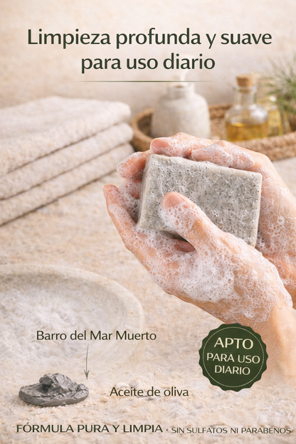 Jabón Sólido Natural de Barros del Mar Muerto 100 g | Limpieza Purificante para Piel Grasa y Mixta | M&amp;On Naturals_3