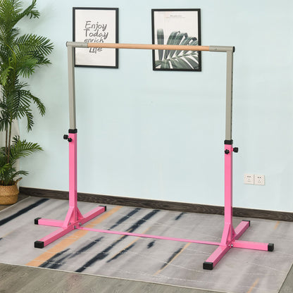 Homcom Barra De Gimnasia Para Niños De +3 Años Con Altura Ajustable 92-150 Cm_1