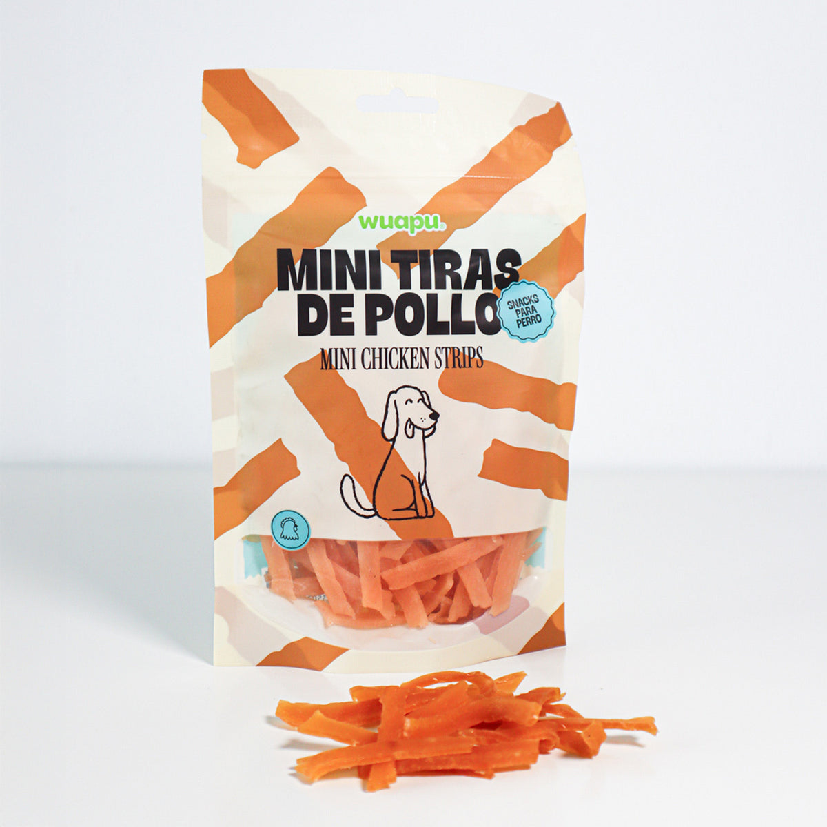Snack Natural Para Perro Mini Tiras De Pollo 12 Paq X (100gr) Wuapu_2