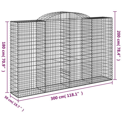Cestas De Gaviones 13 Uds Forma De Arco Hierro 300x50x180/200cm_5