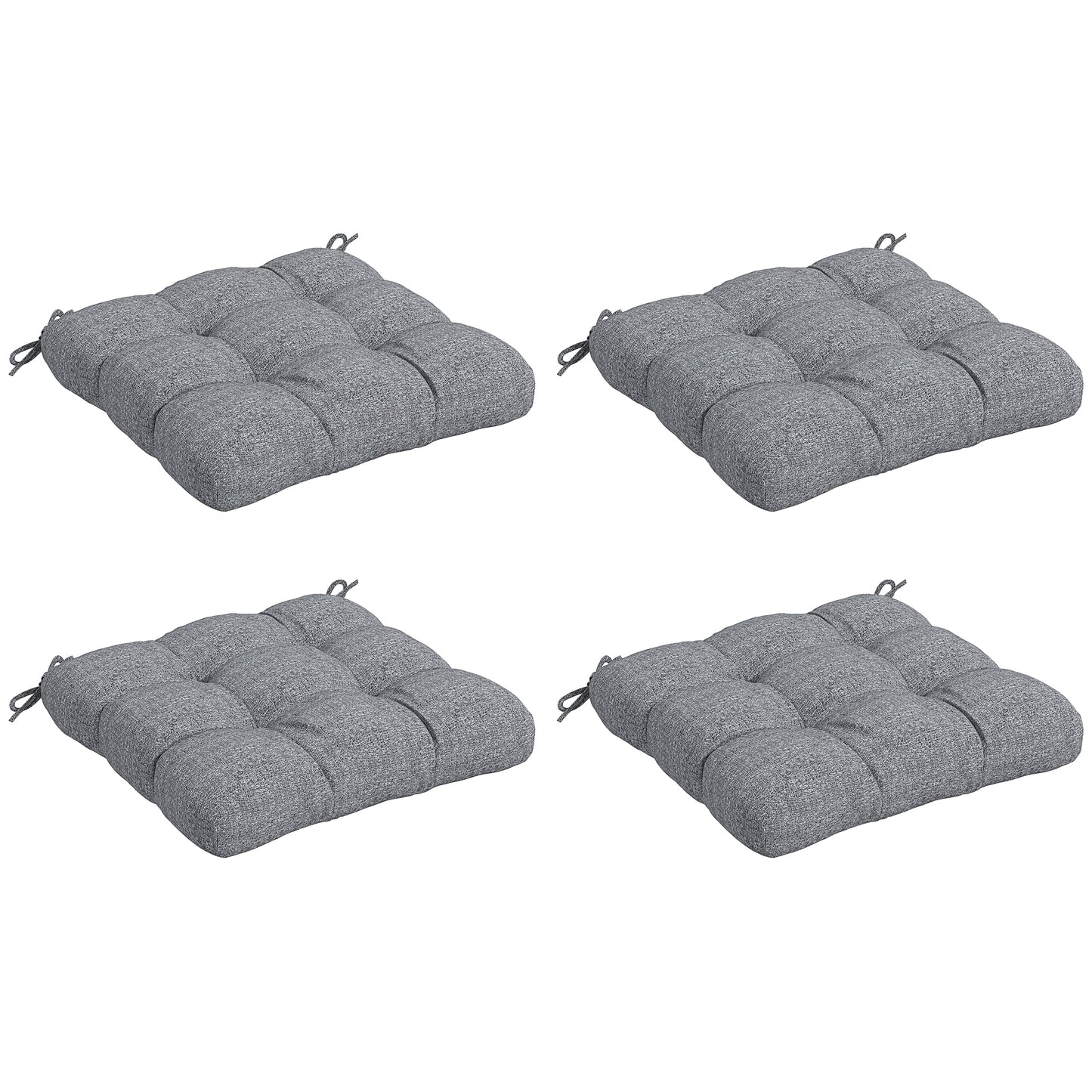 Outsunny Conjunto De Cojines Para Sillas De Comedor 48x48x10 Cm Gris_0