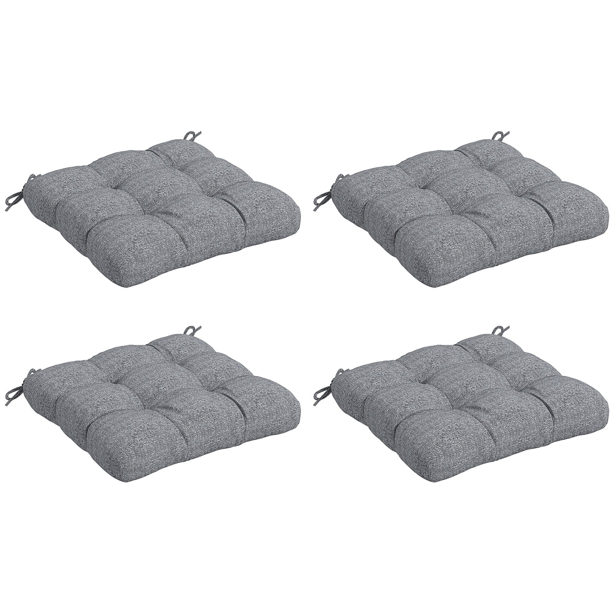 Outsunny Conjunto De Cojines Para Sillas De Comedor 48x48x10 Cm Gris_0