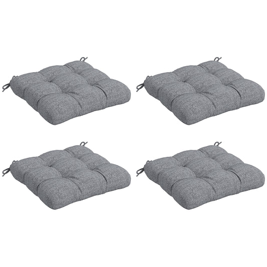 Outsunny Conjunto De Cojines Para Sillas De Comedor 48x48x10 Cm Gris_0
