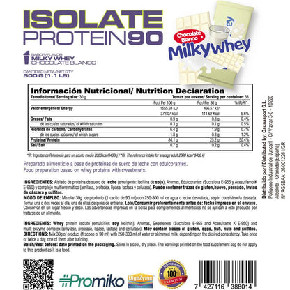 Isolate 90 Cfm - 1kg - Chocolate Blanco Con Leche Milkywhey - Aumenta La Masa Muscular - Masmusculo_4