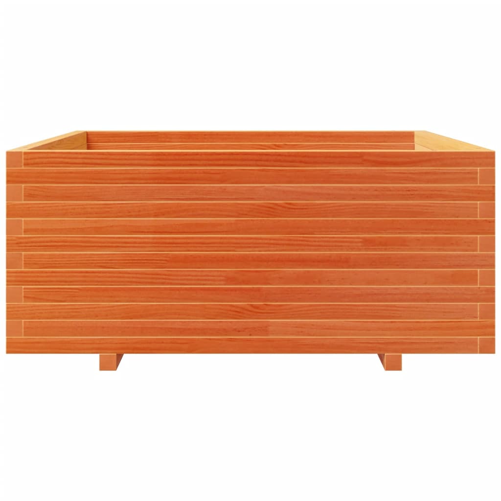 Jardinera Madera Maciza De Pino Marrón Cera 110x110x49,5 Cm_4