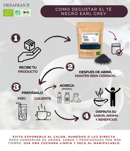 Té Negro Earl Grey Ecológico Granel | Calidad | Frisafran 100 G_2