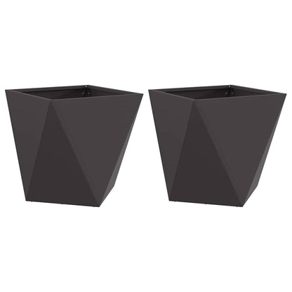 Jardinera 2 Pcs Negro 50 X 50 X 50 Cm Acero_0