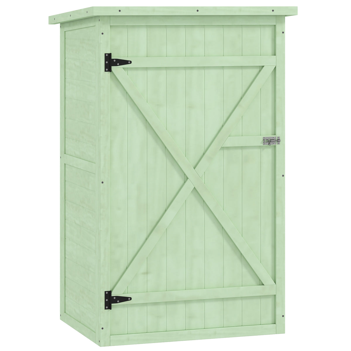 Outsunny Caseta De Jardín De Madera 75x56x115 Cm Con 3 Estantes Puerta Pestillo_0