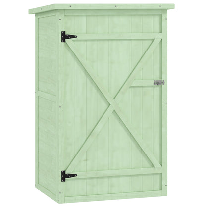 Outsunny Caseta De Jardín De Madera 75x56x115 Cm Con 3 Estantes Puerta Pestillo_0