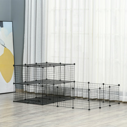 Pawhut Jaula Para Animales Pequeños Forma Personalizable 175x105x70 Cm Negro_1