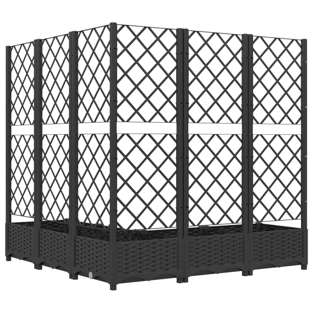 Jardinera Con Enrejado Pp Negro 120x120x121,5 Cm_2