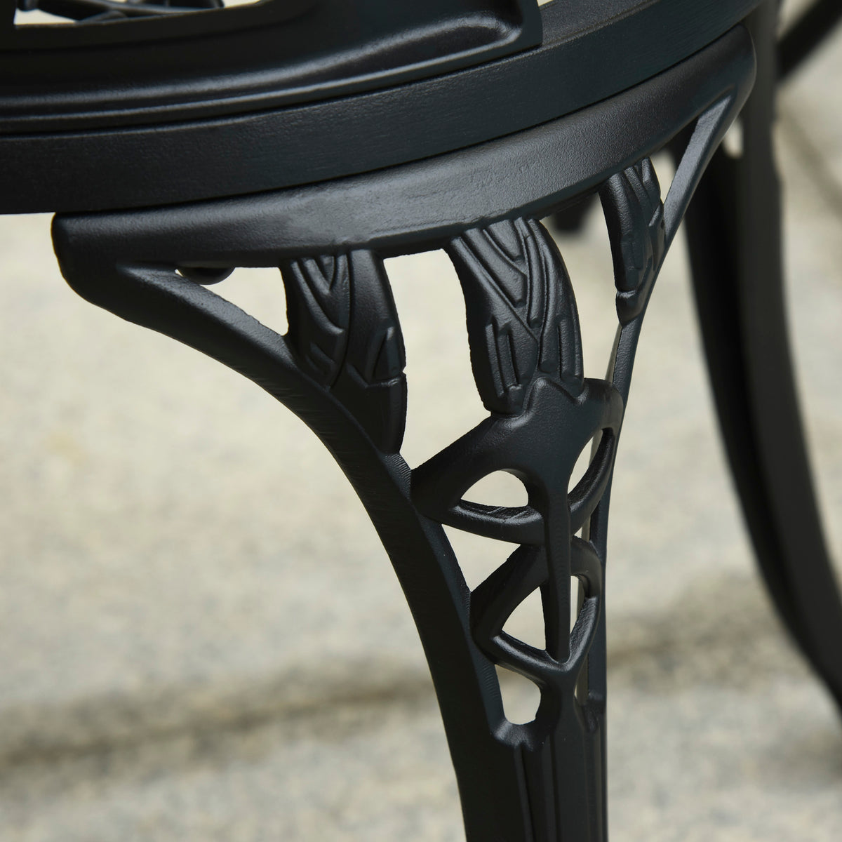 Outsunny Conjunto De Mesa Y Sillas De Terraza Exterior De 3 Piezas Negro_4