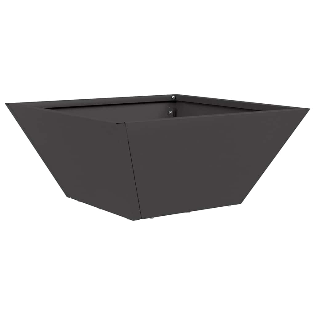Macetero De Jardín Negro 35 X 35 X 15 Cm Acero Laminado En Frío_0