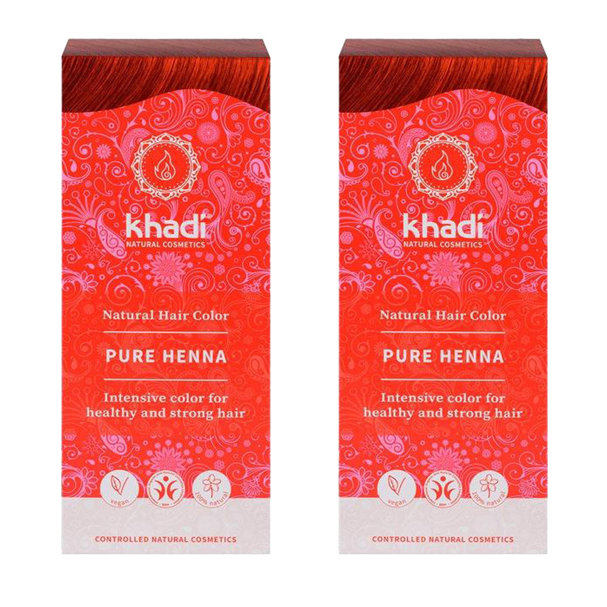 Pack 2x Tinte Henna natural, Khadi, 100g
