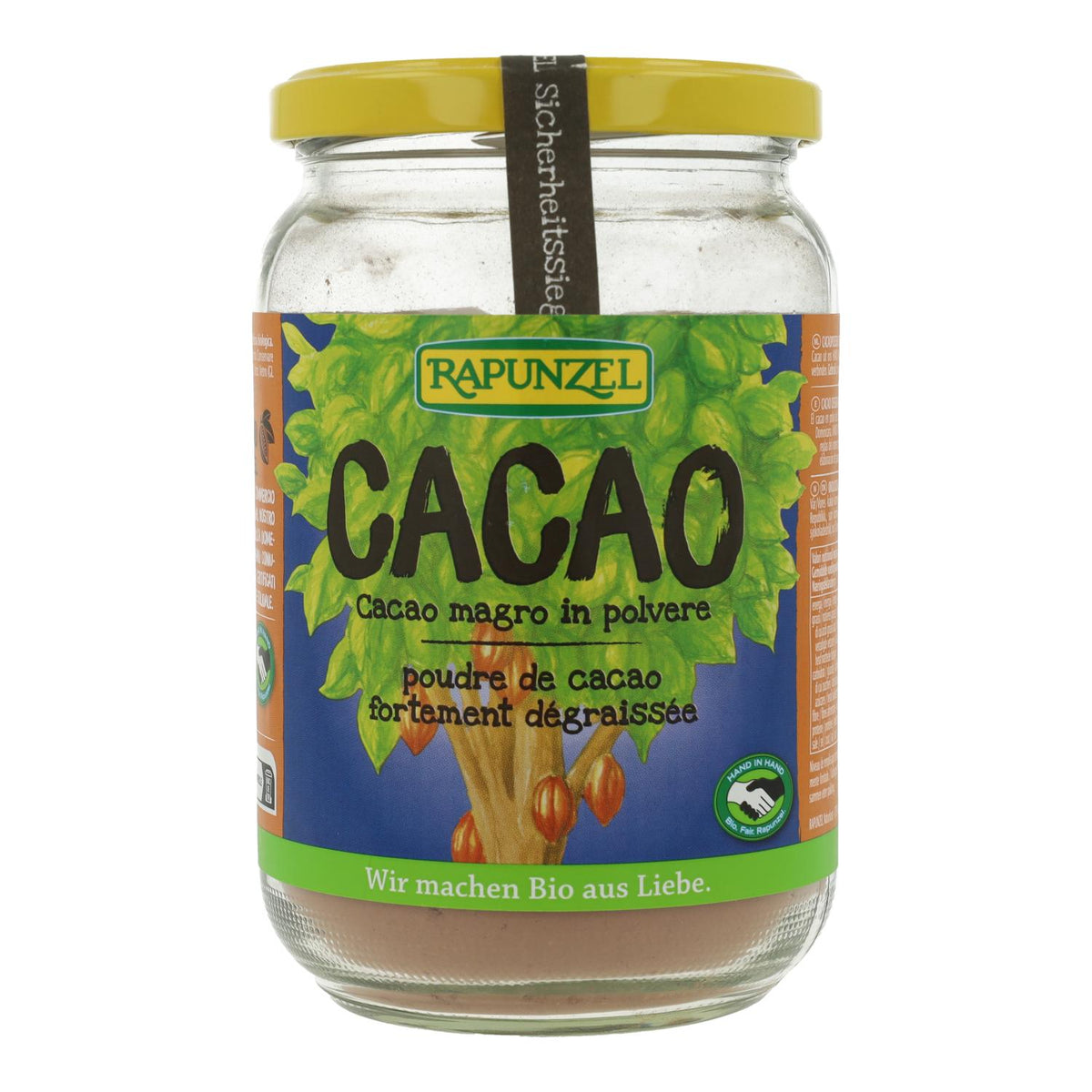 Cacao en polvo desgrasado Rapunzel, 250 g
