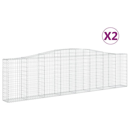 Cestas De Gaviones 2 Uds Forma De Arco Hierro 400x30x100/120 Cm_0