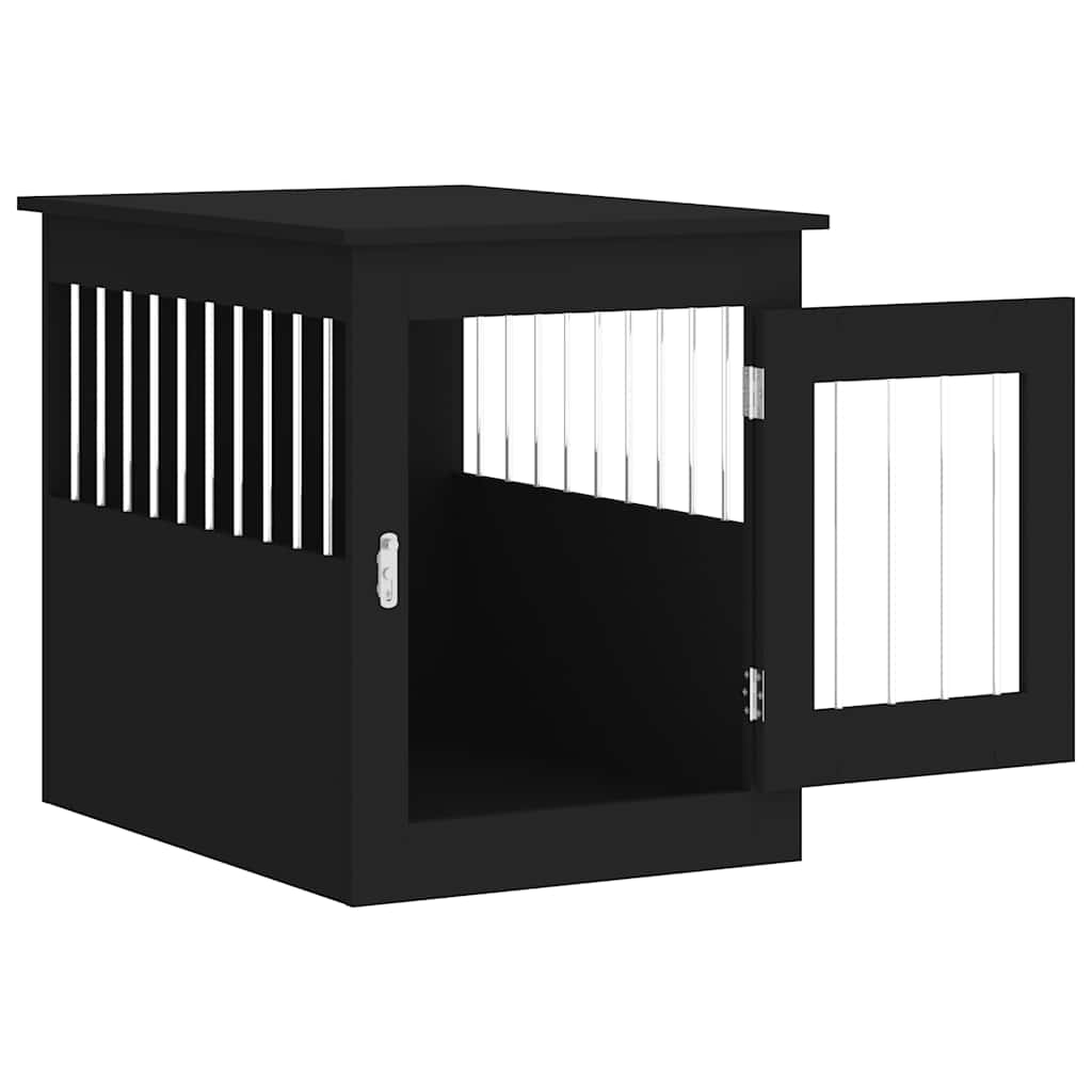 Jaula Para Perros Madera De Ingeniería Negro 55x75x65 Cm_5