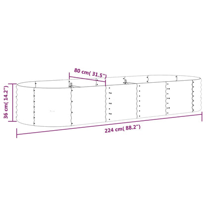 Jardinera Arriate Acero Galvanizado Marrón 224x80x36 Cm_5