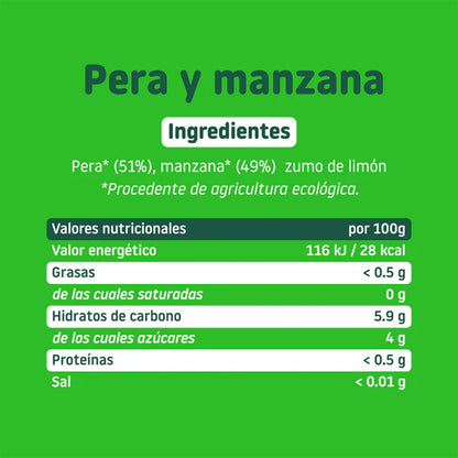 Pack 12x Tarrito de Pera y manzana +6 Meses Smileat, 130g