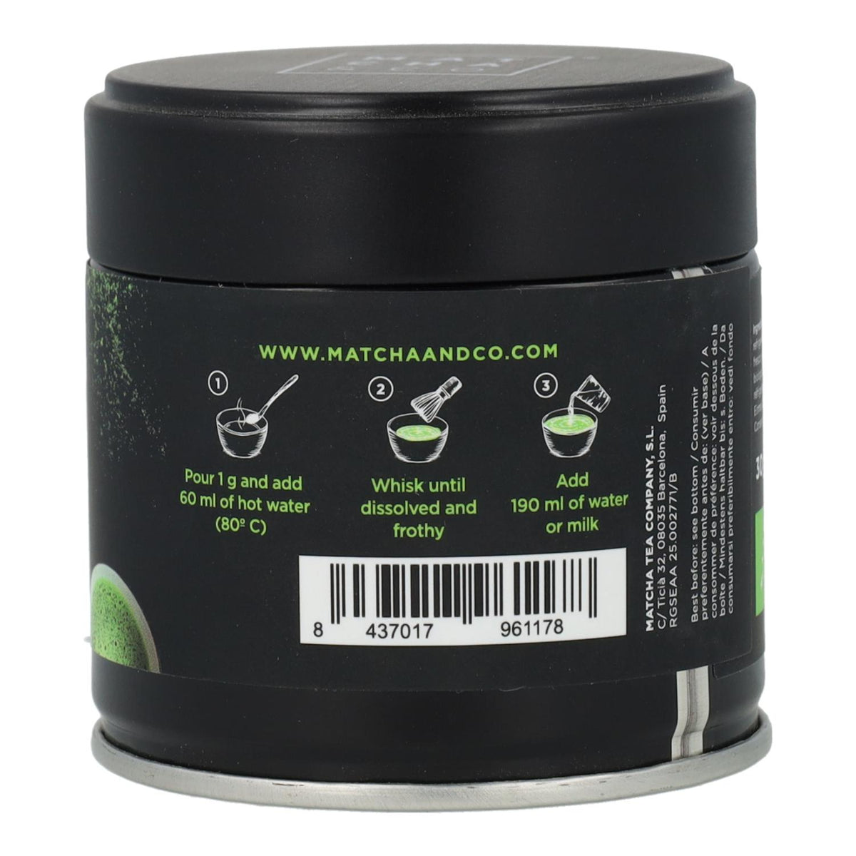 Té Matcha Premium Ceremonial 100% ecológico Matcha & CO 30 g
