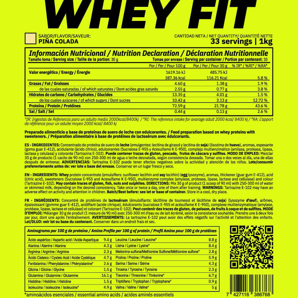 Whey Fit - 1kg - Piña Colada - Aumenta La Masa Muscular - Masmusculo_4