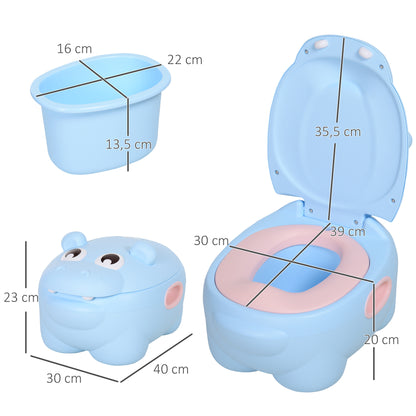 Homcom Orinal Extraíble 2 En 1 Para Bebés Con Forma De Hipopótamo 40x30x23 Cm_2