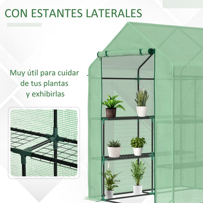 Outsunny Invernadero De Jardín Con 2 Niveles 4 Estantes Cultivos Plantas Macetas_5