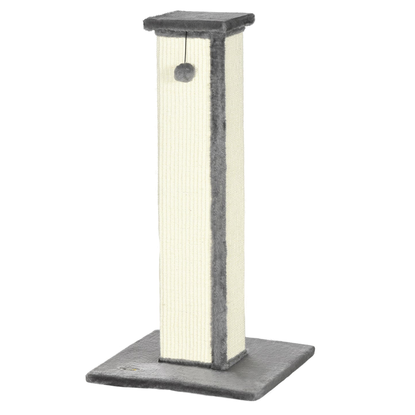 Pawhut Poste Rascador Para Gatos Altura 81 Cm Con Poste De Sisal Y Bola Colgante_0