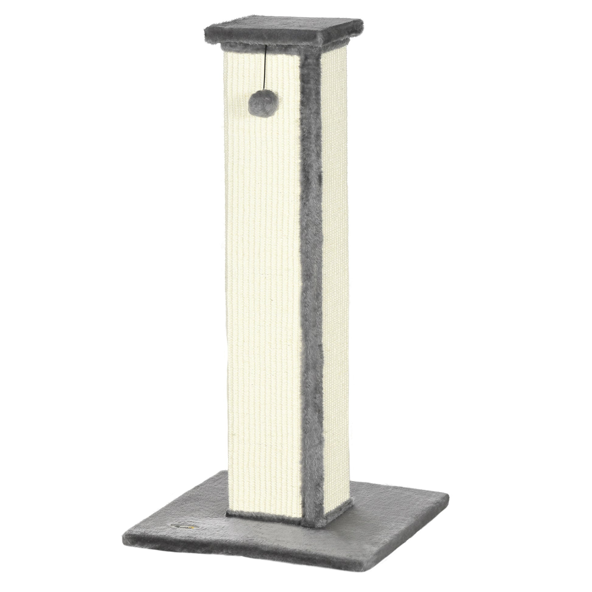 Pawhut Poste Rascador Para Gatos Altura 81 Cm Con Poste De Sisal Y Bola Colgante_0