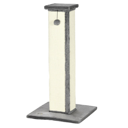 Pawhut Poste Rascador Para Gatos Altura 81 Cm Con Poste De Sisal Y Bola Colgante_0