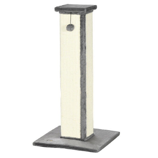 Pawhut Poste Rascador Para Gatos Altura 81 Cm Con Poste De Sisal Y Bola Colgante_0