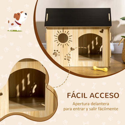 Pawhut Caseta De Madera Para Perros Pequeños Con Puerta Delantera 69x50x58,5 Cm_4