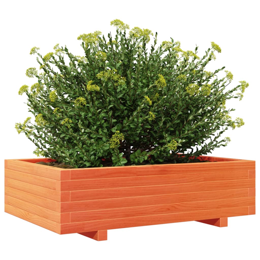 Jardinera De Madera Maciza De Pino Marrón Cera 90x60x26,5 Cm_3