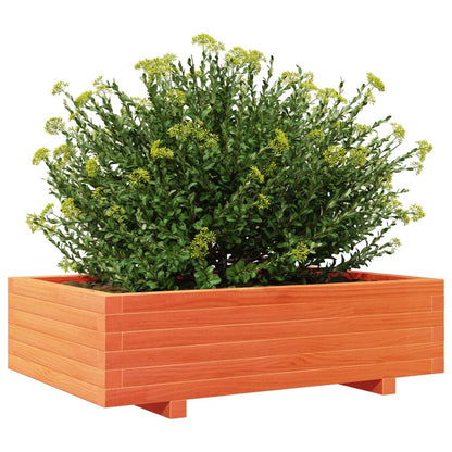 Jardinera De Madera Maciza De Pino Marrón Cera 90x60x26,5 Cm_3