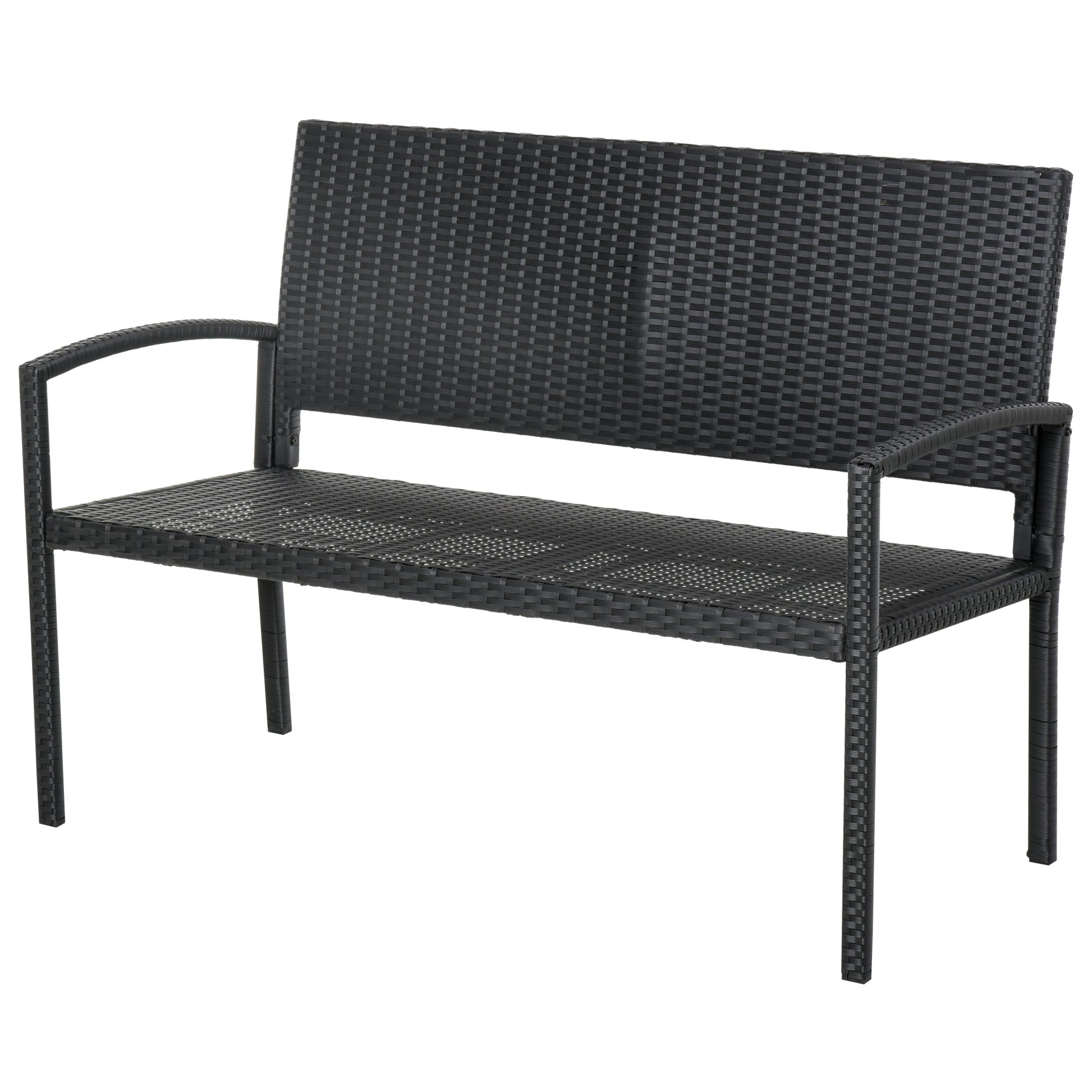 Outsunny Banco Jardín Lounge Silla 2 Plazas Mueble Exterior Terraza 2 Plazas_0
