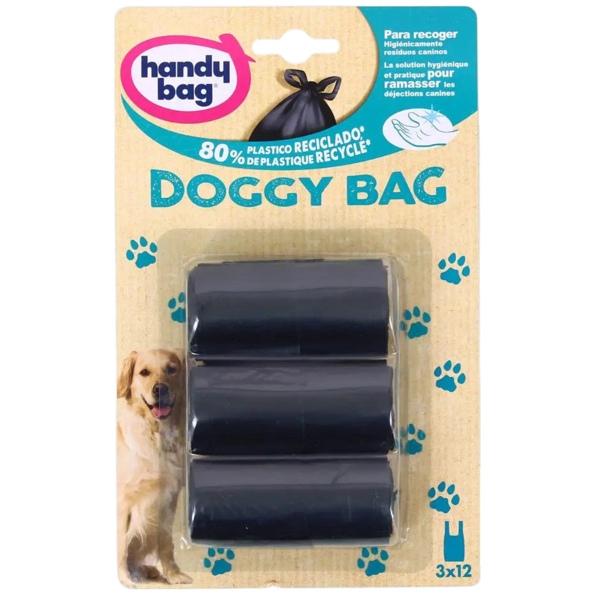 Bolsas basura Doggy Bag Mascotas Handy Bag 36 uds 100% recicladas