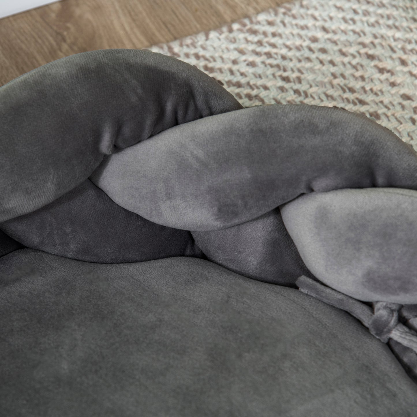 Pawhut Cama Para Perros Pequeños Con Cojín Independiente 55x55x14 Cm Gris_4