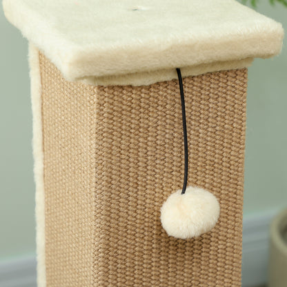 Pawhut Poste Rascador Para Gatos Altura 81 Cm Con Poste De Yute Y Bola Colgante_4