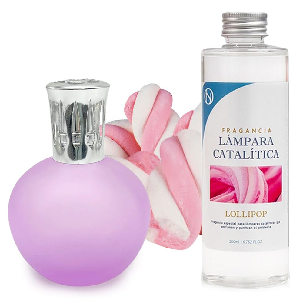 Lámpara Catalítica Fucsia Mate + Fragancia Lollipop 200ml - Elimina Malos Olores, Impurezas Y Perfuma_0