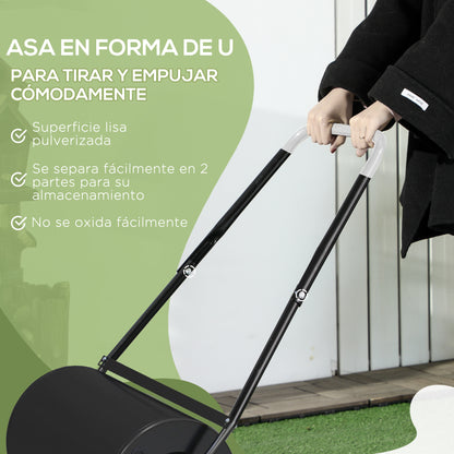 Durhand Rodillo De Césped Jardín Acero 38l Llena Agua Arena Φ32x50cm Asa_5