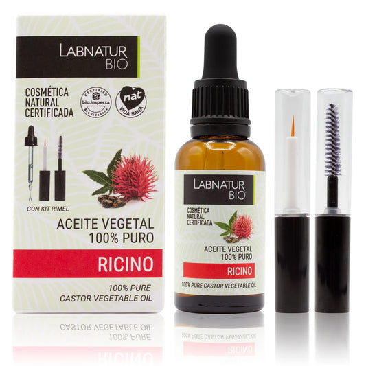 Aceite de Ricino Labnatur Bio 30 ml + Kit Rímel | Pestañas, Cejas, Cabello y Uñas | Nutre y Fortalece | Vegano_0